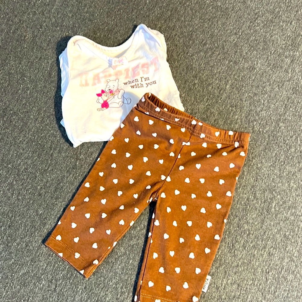 Disney Girl 2-Pc Brown N Pink Pants Set